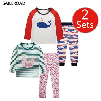 SAILEROAD 2 Komplekti Meitenēm Gudrs Ziedi, Drukāts Apģērbs Bērniem, Ziedu Apģērbu Komplekts Bērniem Rudens Kostīmu Kokvilnas Bērnu T Krekls+ Bikses