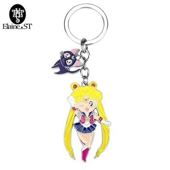 Sailor Moon Attēls Rotaļlietas Kawaii Anime Sailormoon Kaķis Modeli Keychain Kulons Cosplay Atslēgu Ķēdes Karikatūra Keyring Rotaļlietas Bērniem Dāvanu