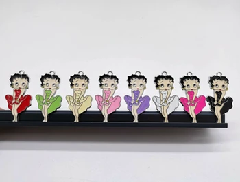 Sajauc 10 gab Karikatūra Deju svārki meitene Metāla Piekariņi DIY Rotaslietu izgatavošana Kuloni Dāvanas H-9