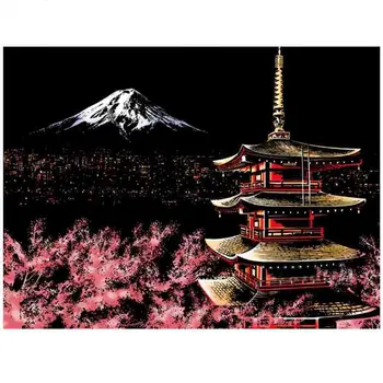 Sakura Dimanta izšuvumi pilnu displejs rhinestone cherry on volcano foto, izšūšanas darbi ar dimanta kristāla mozaīkas,5D Dimanta krāsošana