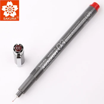 Sakura microperm Smalku Līniju Pildspalvu uz Eļļas bāzes Tintes Adatu, Pildspalvu Ultra Fine Punktu Pildspalvu 0.1 mm 0,3 mm 0.5 mm Melna Zila Sarkana Krāsas Mākslas Piegādi