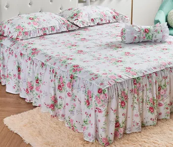 SALDS rozā ziedu gultas komplektu, dvīņu pilna karaliene, karalis kokvilnas romantiska viena dubultā mājas tekstila gultas pārklājs spilvena pārvalks sega vāciņu