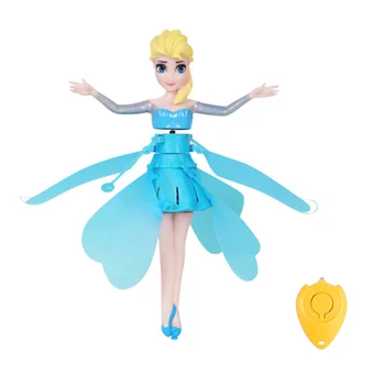 Saldēti Dsney Rotaļlietas Elsa Princese Gaisa kuģi, kas Peld ar Lelli Shinning LED Apgaismojums Anime Attēls Lidot Indukcijas Rotaļlietas Cute Meitene Dāvanu Bērniem