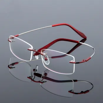 Salokāma Ultra-light Atmiņas Titāna Vīriešu Brilles Vīriešu Rāmji bez apmales Brilles Tuvredzība, Optisko Briļļu Receptes Rāmis