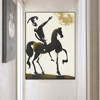 Salvador Dali Anotācija jāšanas karavīrs, Eļļas Glezna uz Audekla Plakāti un Izdrukas Cuadros Sienas Art Attēlus Dzīvojamā Istaba