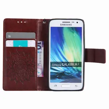 Samsung Galaxy A3 Seifa Lieta + Silikona Vāciņš Samsung Galaxy A3 Tālrunis Gadījumā capas samsung galaxy A3 gadījumā āda