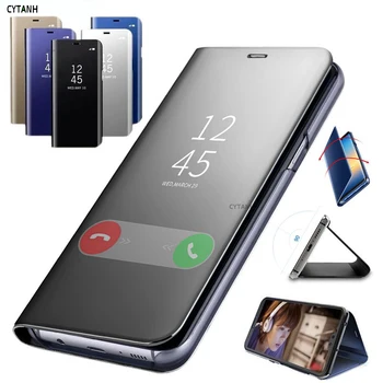 Samsung Galaxy A40 Gadījumā Skaidrs, Smart Mirror Apskatīt Tālruņa Gadījumos, Samsung A40 40 A405 A405F āda uz LIETU