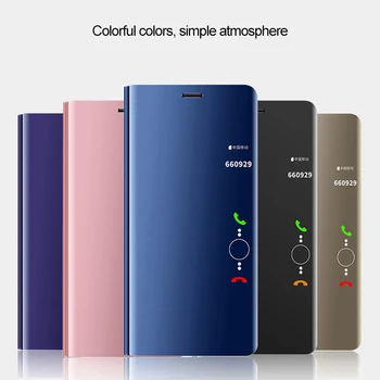 Samsung Galaxy A40 Gadījumā Skaidrs, Smart Mirror Apskatīt Tālruņa Gadījumos, Samsung A40 40 A405 A405F āda uz LIETU