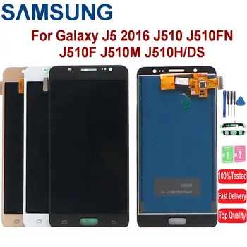 Samsung Galaxy J5 2016 J510 LCD Displejs J510FN J510F J510M J510H /DS LCD Displejs, Touch Screen Digitizer Montāža Ar rāmi