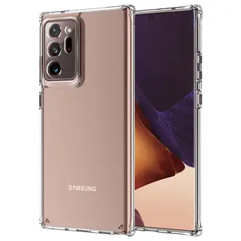 Samsung Galaxy S10 Plus S20 Ultra, Ņemiet Vērā, 10 Pro 20 Ultra Skaidrs, Stūra Aizsargātu Skaidrs, Caurspīdīgs Crystal Atpakaļ Uz Lietu Ādas