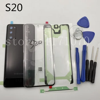 Samsung Galaxy S20 G980 Plus S20Ultra Priekšā Touch Panel Ārējā Lēca + Aizmugures Akumulatora Durvju Aizmugurējā Stikla Korpusa Vāka