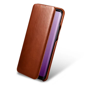 Samsung Galaxy S9 Genuine Leather Flip Case Slim S9 Plus Aizsardzības Gadījumā, Biznesa Smart Tālrunis Vāks Samsung S8 S8 Plus
