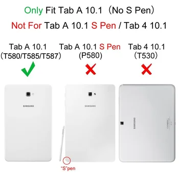 Samsung Galaxy Tab 10.1 Lietā 360 Rotējoša Stāvēt Vāciņš Samsung Galaxy Tab 10.1 collu līdz 2016. SM-T580 T585 T587 Tablete Gadījumā