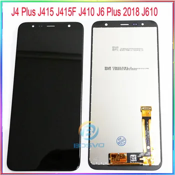 Samsung J4 Plus J415 J410 J6 Plus J610 LCD Ekrāns ar Touch Digitizer Montāža J415F J415G J415M J415FN