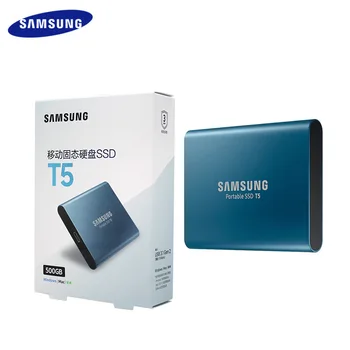 Samsung Portatīvo SSD T5 Ārējo Cieto Disku 500GB USB 3.1 Tipa-C Cieto Disku, Tipa K Tipa K Zils SSD Datoru
