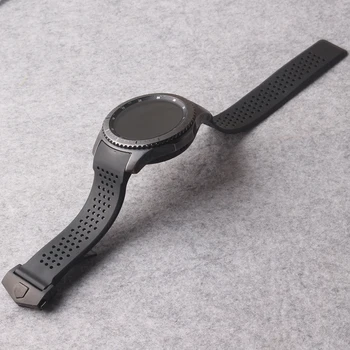 Samsung Rīku S3 Pierobežas 22mm Watchband siksna ar Bezmaksas Rīkiem Labākās Kvalitātes Piederumi caurumi Aproce locīšanas sprādzes, gumijas
