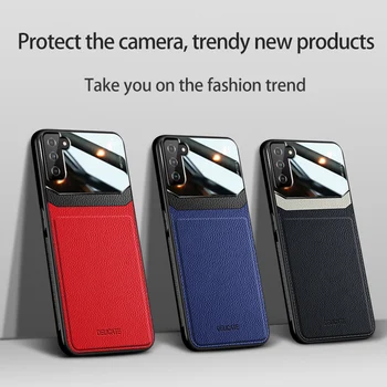 Samsung S21 Gadījumā Luksusa Ādas Spīdīgs Soft Cover For Samsung Galaxy S21+ S21 Ultra 5G Gadījumos
