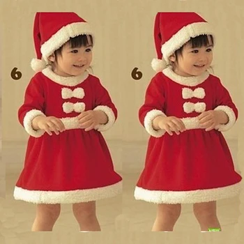 Samta Zēni Meitenes Sarkans Santa Klausa Tērpu Ziemassvētku Dāvanu Cosplay Drēbes, Cepuri, kas noteikts Bērniem Bērni dressed up Apģērbs