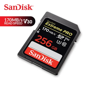 SanDisk Atmiņas Kartes Extreme Pro SDXC atmiņas karte SD Kartes 95MB/s Read 90MB/s Write 256 GB C10 U3 V30 UHS-I 4K Kamera (SDSDXXY-256G-ZN4IN)