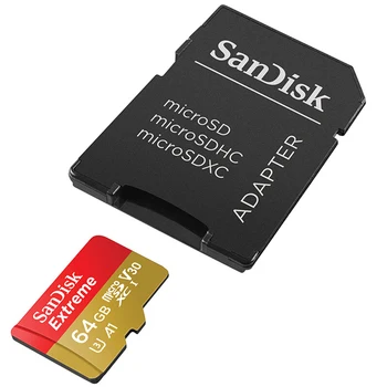 SanDisk Extreme Bezmaksas Piegāde Micro SD Kartes U3 A2 Atmiņas Karte 32GB 64GB, 128GB un 256 gb TF Karte Kamera Dūkoņa cartao de memoria