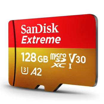 SanDisk Extreme Bezmaksas Piegāde Micro SD Kartes U3 A2 Atmiņas Karte 32GB 64GB, 128GB un 256 gb TF Karte Kamera Dūkoņa cartao de memoria