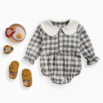 Sanlutoz Kokvilnas Cute Baby Bodysuits Pleds Modes Baby Meiteņu Drēbes Ar Garām Piedurknēm Rudens Zīdaiņiem, Zīdaiņu Apģērbs