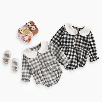 Sanlutoz Kokvilnas Cute Baby Bodysuits Pleds Modes Baby Meiteņu Drēbes Ar Garām Piedurknēm Rudens Zīdaiņiem, Zīdaiņu Apģērbs