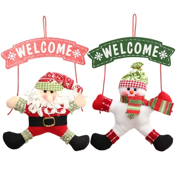 Santa Claus, sniegavīrs Durvīm Karājas Ziemassvētku Eglītes, ziemassvētku rotājumi mājās āra neaustu Karājas Kulons Rotājumu Dāvanas