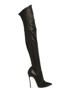 Sapato feminino augšstilba augstu stiept zābaki ar augstu papēdi sexy black dāmas kurpes zābaki ādas zeķes pāri celim, kurpes sieviete