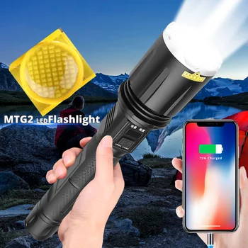 Saprātīga MTG2 lampu krelles Lukturīti LCD displeja dizains 4 Bezpakāpju režīmā dimming ūdensizturīgs lāpu satur asti āmuru