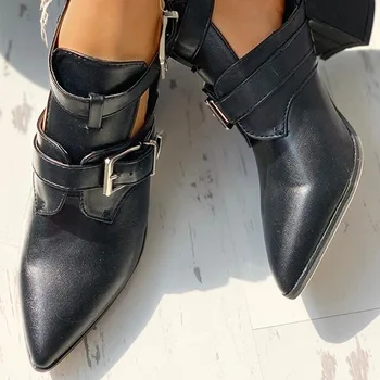 SARAIRIS Lielo izmēru 42 Norādīja toe laukumā papēži modes vēsā pavasara rudens potītes zābaki sieviešu kurpes
