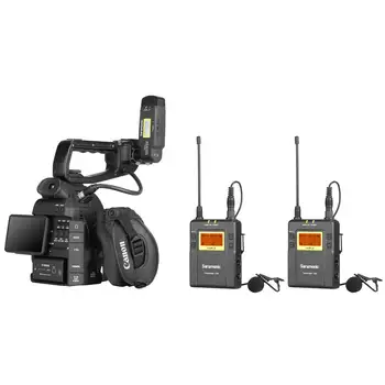 Saramonic UwMic9 TX9+RX-XLR9 Bezvadu Lavalier Mikrofons ar Raidītāju & XLR Battery Grip XLR Uztvērējs Fotokameras Videokameras