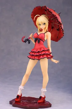 Sarkana Kleita Saber Nero Anime Fate Stay Night Figuras Rīcības Attēls Modelis Kolekcijas Rotaļlietas Sexy Alphamax Likteni Statuetes Lelles 24cm