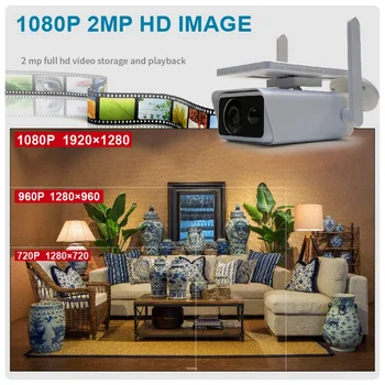 Saules Enerģijas IP Kameras Wifi Kamera 1080P Hd CCTV Āra IS Bezvadu Novērošanas Kameras Ūdensizturīgs Home Security