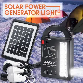 Saules Enerģijas Ģenerators, 3 LED Spuldzes, Home Sistēmas Saules Enerģijas Paneli, Uzglabāšanas Ģeneratori Izturīgs USB Lādētājs 110-220V 50/60Hz