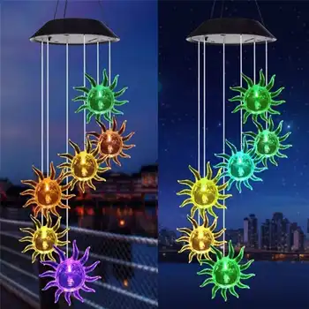 Saules Gaismas Āra Powered LED Vēja Piebalsot Krāsu Izmaiņas Spirālveida Vēja Piebalsot Āra Gaismas Dekoratīvās Dārza Gaismas Dārza Dekori