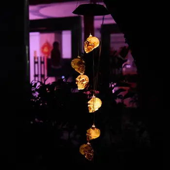 Saules Galvaskausa Vēja Piebalsot LED Gaismas Halloween Skeletu Galvas Vēja Piebalsot Apdare, LED Gaismas