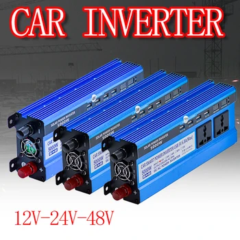 Saules Inverter 12/24/48V 220V 5000W Invertora Sprieguma Pārveidotājs Transformatoru 4 USB Solar Power Inverter Lādētāju, Lai Auto Mājās