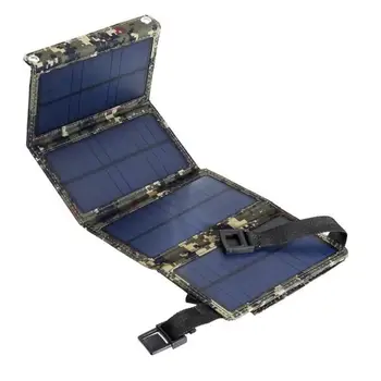 Saules Panelis Tālruņa Lādētāju, 5V 2A USB fast Charger Locīšanas Saules Paneļi Traval Āra Saules Bateriju Kuģa izmērs