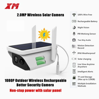 Saules Powered bezvadu Āra 1080P Mājas Drošības kameru 2.4 G Wifi kamera ar Precīzu Kustību Detektoru un platleņķa Diapazonā