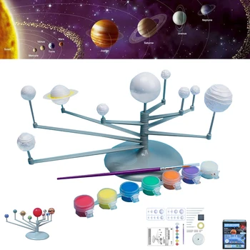 Saules Sistēmas Modelis DIY (do it yourself, Rotaļlietas, Bērnu Zinātnes un Tehnoloģiju Apguve, Saules Sistēma, Planēta Mācību Montāža Krāsošana Izglītības Rotaļlieta