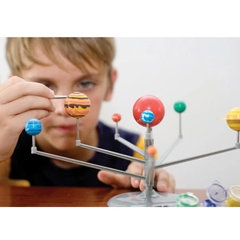 Saules Sistēmas Modelis DIY (do it yourself, Rotaļlietas, Bērnu Zinātnes un Tehnoloģiju Apguve, Saules Sistēma, Planēta Mācību Montāža Krāsošana Izglītības Rotaļlieta