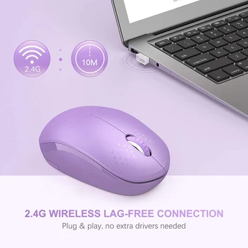 SeenDa Mini Bezvadu Pele Klusums Uz 2.4 G Peles Bezvadu Ergonomisks Izslēgt Pelēm Klēpjdatoru Notebook Datoru, Optisko Mause USB