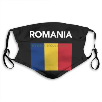 Sejas Maska Rumānijas Karogu Rumānijas Karogu Modes Smieklīgi Dizaina Balts Melns Atkārtoti Aizsargmaskas,