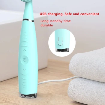 Sejas Tīrīšanas līdzeklis Silikona Ūdensizturīgs USB Lādējamu Suku Poru Tīrītājs Mazgāšanas Birste Ādas Masieris, Sejas Tīrīšanas Suka