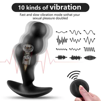 Seksa Rotaļlietas Vīriešiem Prostatas Massager Vibrators Butt Plug Anālais Asti Rotējošo Bezvadu Tālvadības pulti, USB Uzlāde Pieaugušo Produktus Vīrietis