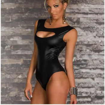 Seksīga Sieviešu lakādas pieaugušo catsuit PVC Lateksa Apakšveļa Bodysuit Stiept vienotu Clubwear Dāmas Karstā erotiska cosplay kostīmi