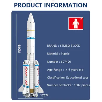SEMBO Kosmosa Raķešu Celtniecības Bloki Kosmosa Raķetei, Transportlīdzekļa Modelis Astronauts Skaitļi Pilsētas Tehnikas Ķieģeļi, Rotaļlietas, Dāvanu, par Kazlēnu, Zēni