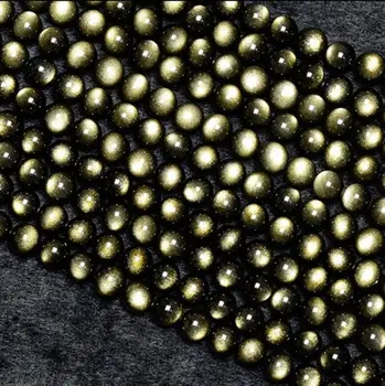 Semitree Dabīgā Akmens 6mm 8mm 10mm 12mm Obsidian Apaļas Pērles par DIY Aproce Rotaslietu izgatavošana Secinājumi Amatniecības Piederumi