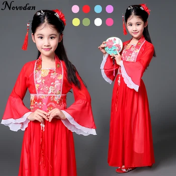 Seno Ķīniešu Kostīms Bērniem, Bērnu Septiņi Pasaku Hanfu Kleita Apģērbu Tautas Dejas, Ķīniešu Tradicionālā Kleita Meitenēm